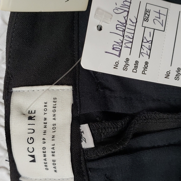 MCGUIRE LOU LOU HIGH WAIST CROP SLIM TROUSERS WELLIE Black Size 24 - Picture 13 of 16